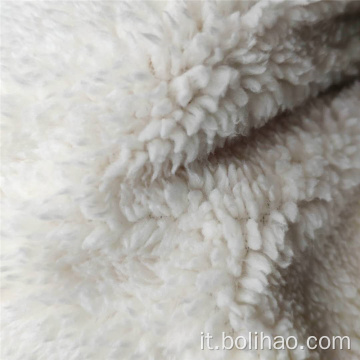 Tessuto in pile Sherpa di cotone 100% poliestere